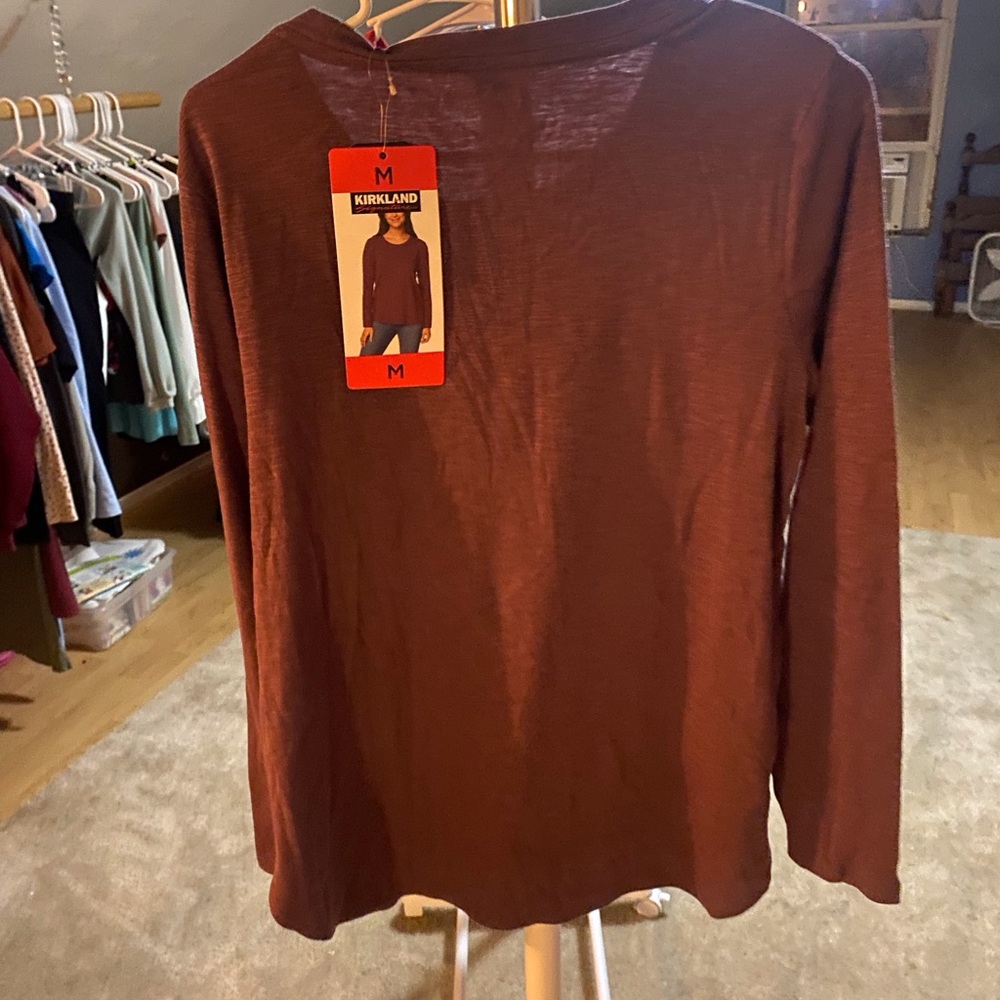 Kirkland Signature Women's Chocolate Long Sleeve Top - Picture 2 of 4